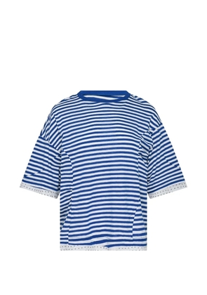 Undercover curve-seam striped T-shirt - Blue