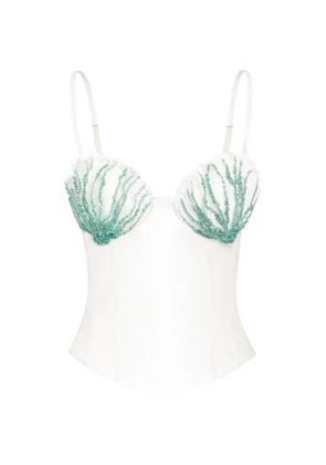 Stolen Stores bead-embroidered shell cotton top - White