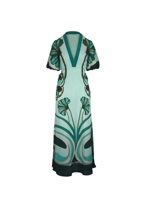 La DoubleJ Marlene floral-print silk maxi dress - Green