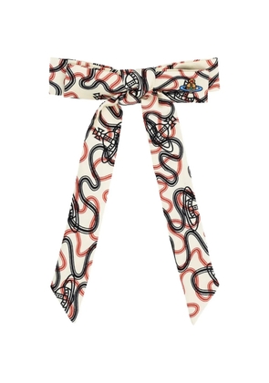 Vivienne Westwood Orb-print bow hair clip - White