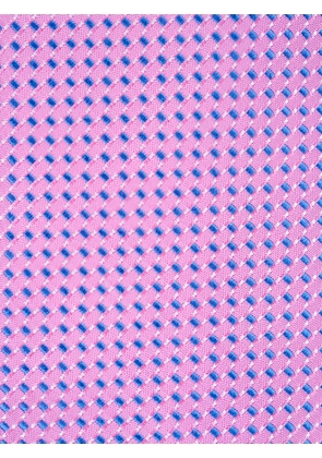 Eton geometric-pattern silk tie - Pink