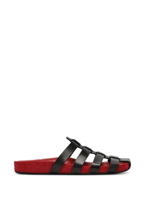 Jude Dusty caged leather slides - Black