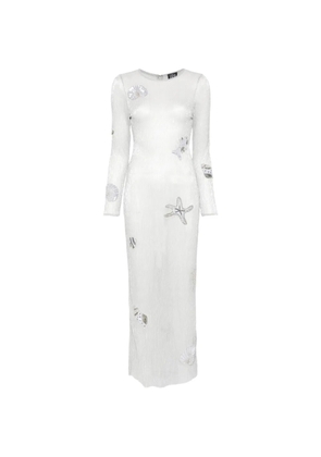 Leslie Amon Sea shell-patch maxi dress - Grey