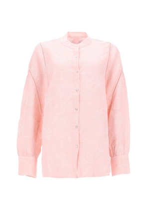 120% Lino embroidered-detail shirt - Pink