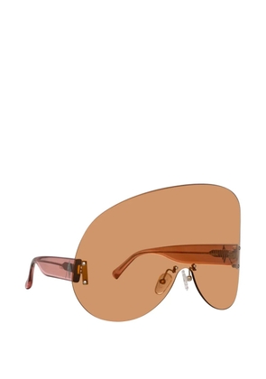 The Attico x Linda Farrow Karl oversized sunglasses - Brown