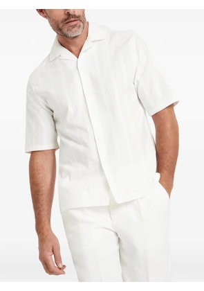 Brunello Cucinelli textured-weave resort shirt - White