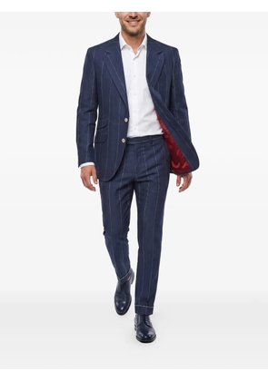 Brunello Cucinelli pinstripe single-breasted blazer - Blue
