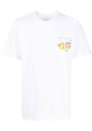 Casablanca graphic-print short-sleeved T-shirt - White