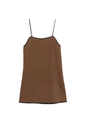 TERRY PUESTO crochet-trim mini dress - Brown