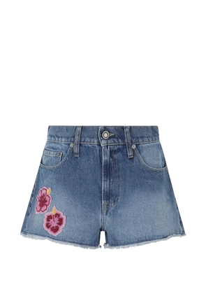 MC2 Saint Barth Musa hibiscus-patch shorts - Blue