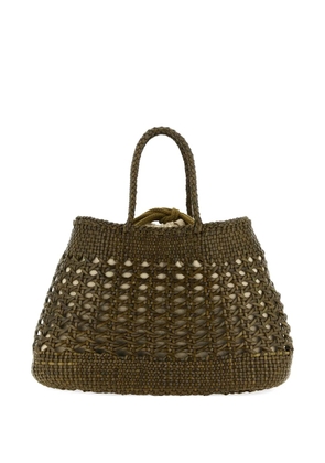 DRAGON DIFFUSION Santa Cano woven-leather tote bag - Green