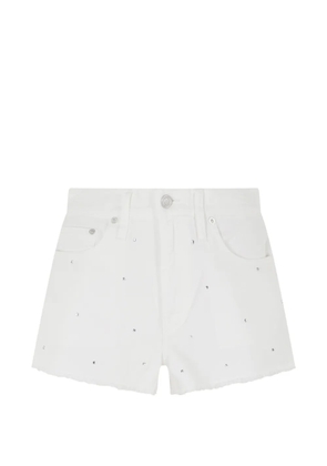 MC2 Saint Barth Musa crystal-embellished frayed-edge shorts - White