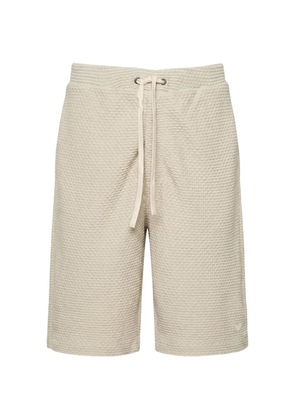 Emporio Armani embossed drawstring bermuda shorts - Neutrals