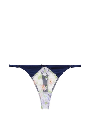 Fleur Du Mal embroidered thong - Blue