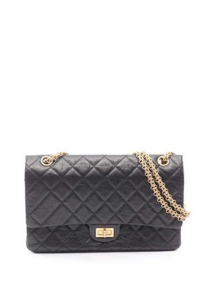 CHANEL Pre-Owned 2019 Quilted Aged Calfskin Reissue 2.55 Double Flap 226 shoulder bag - Black