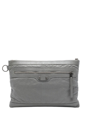 Balenciaga Pre-Owned 2016 Lambskin Motocross Classic Clip M clutch bag - Grey