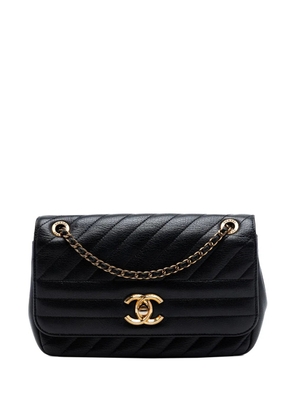 CHANEL Pre-Owned 2016-2017 Small CC Diagonal Quilted Goatskin Flap shoulder bag - Black