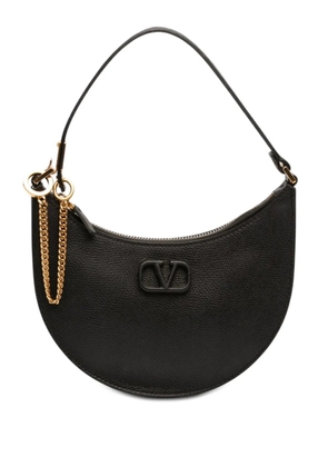 Valentino Garavani Pre-Owned 2018-2026 Mini Grainy Calfskin VLogo hobo bag - Black