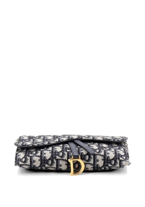 Christian Dior Pre-Owned Saddle Chain Wallet Oblique Canvas crossbody bag - Blue
