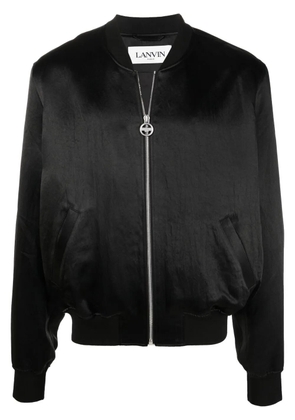Lanvin rhinestone-embellished logo bomber jacket - Black