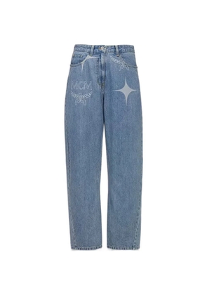 MCM logo-print straight-leg jeans - Blue