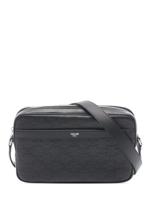 Celine Pre-Owned 2010-2026 Medium Triomphe Embossed Leather Messenger Bag crossbody bag - Black