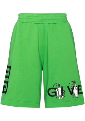 Givenchy x John Smith logo-print track shorts - Green