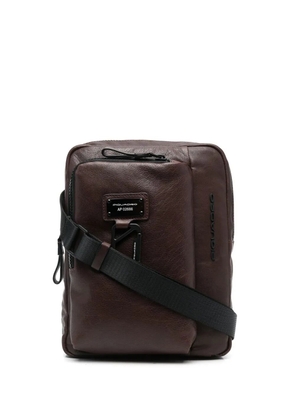 PIQUADRO logo-plaque detail messenger bag - Brown