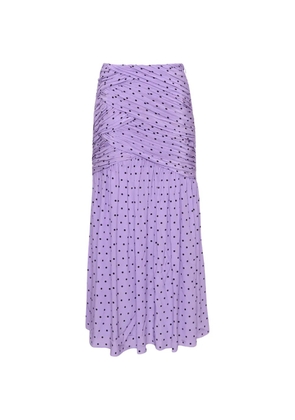 Carolina Herrera polka-dot ruched midi skirt - Purple