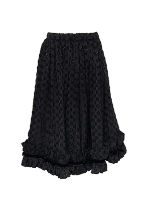 Noir Kei Ninomiya polka-dot ruffled midi skirt - Black