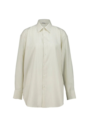Auralee stripe-pattern wool shirt - White