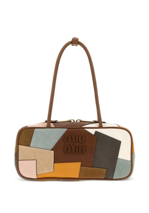 Miu Miu patchwork leather tote bag - Brown