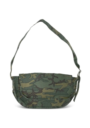 Needles camouflage-print cotton shoulder bag - Green