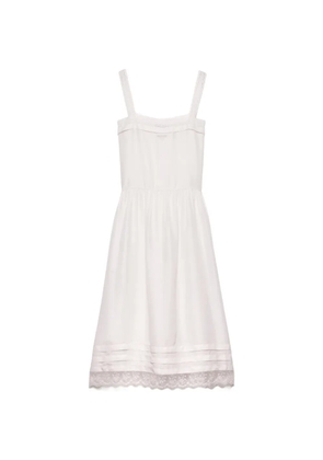 Prada embroidered old-washed silk dress - White