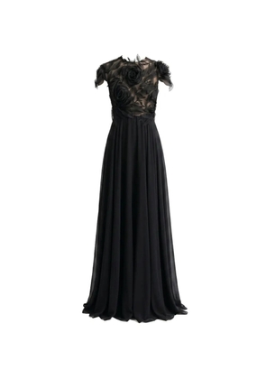 Gemy Maalouf floral-appliqu - Black
