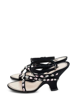 Louis Vuitton Pre-Owned crystal-embellished ankle-strap sandals - Black