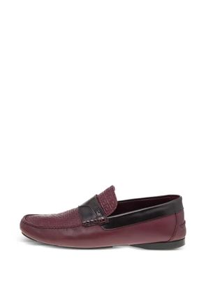 Versace Pre-Owned Monogram-embossed leather loafers - Red