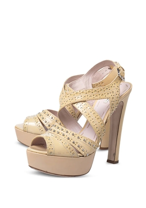 Miu Miu Pre-Owned patent leather platform sandals - Yellow