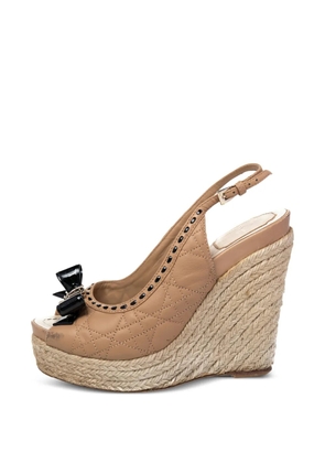 Christian Dior Pre-Owned 115mm leather heeled sandals - Neutrals