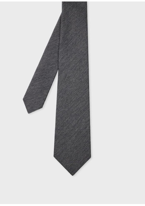 Paul Smith Grey Silk-Wool Blend Textured Tie