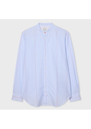 Paul Smith Light Blue Stripe Grandad-Collar Shirt