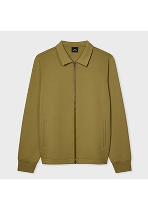 PS Paul Smith Pale Khaki Double-Face Full Zip Sweatshirt Green