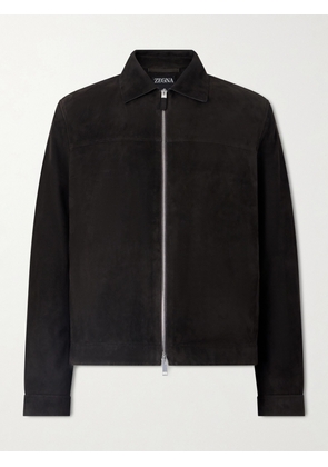 Zegna - Suede Blouson Jacket - Men - Brown - IT 46