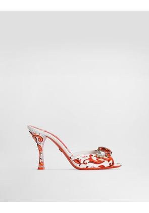 Dolce & Gabbana Sandalo - Woman Slides And Mules Multicolor Cotton 37.5