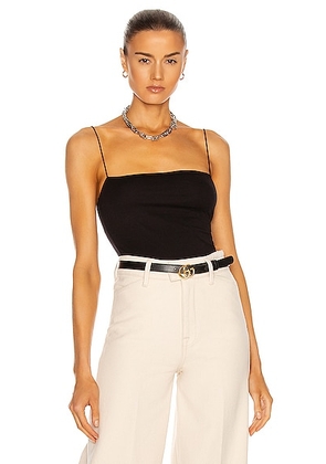 Enza Costa Supima Cotton Essential Strappy Tank in Black - Black. Size L (also in XS, S, M, XL).