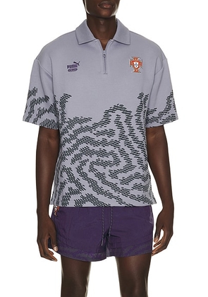 Puma Select x FPF x Salehe Bembury King Polo in Gray Sky - Grey. Size S (also in XS, M, L, XL/1X, XXL/2X).