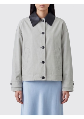 DURAZZI MILANO Lightweight Cotton Jacket with Leather Collar and Dropped Shoulders