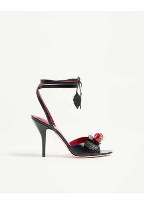Valentino Garavani Cherryfic Kidskin Sandal 100mm Woman BLACK 35
