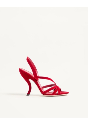 Valentino Garavani Fetishique Velvet Sandal 105Mm Woman ROSSO VALENTINO 36