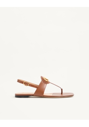Valentino Garavani VLogo Signature Thong Sandal In Calfskin Woman TOBACCO 36